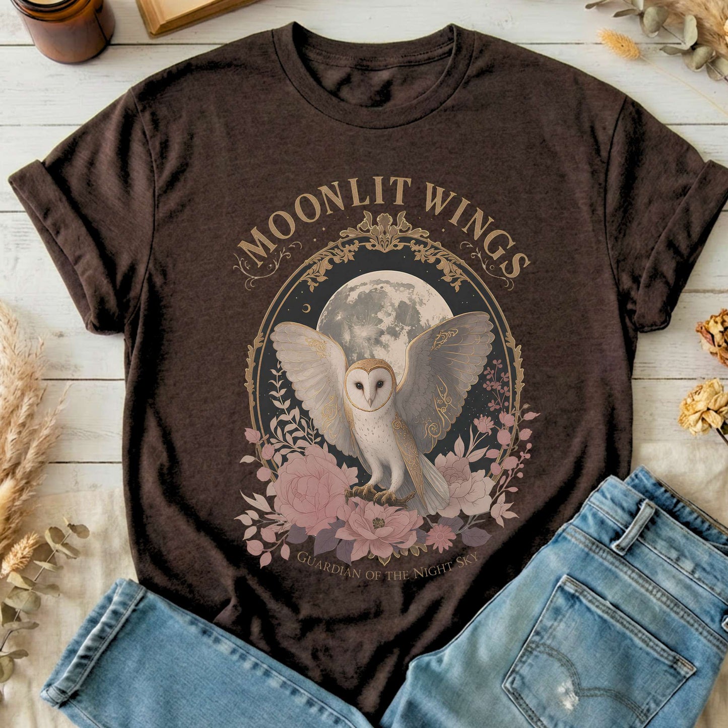 Moonlit Wings Celtic Folklore T-Shirt