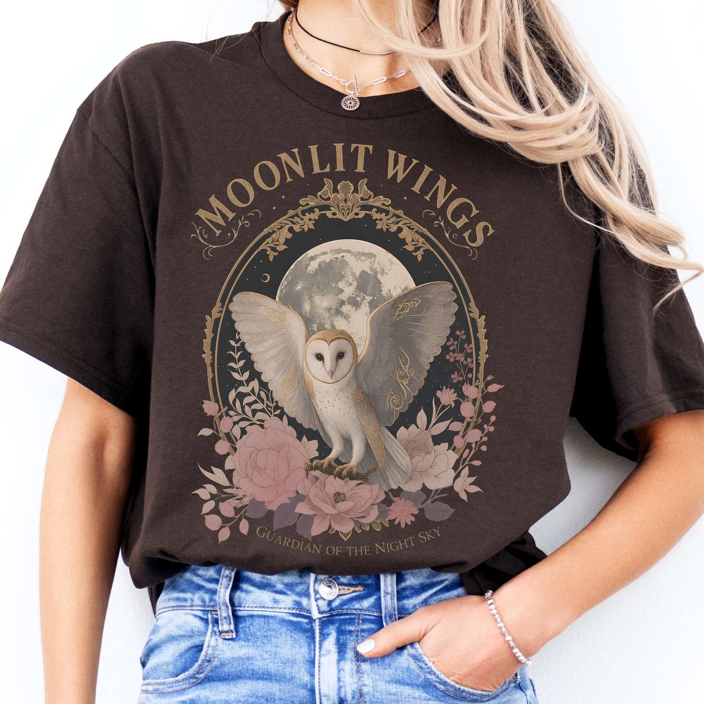 Moonlit Wings Celtic Folklore T-Shirt