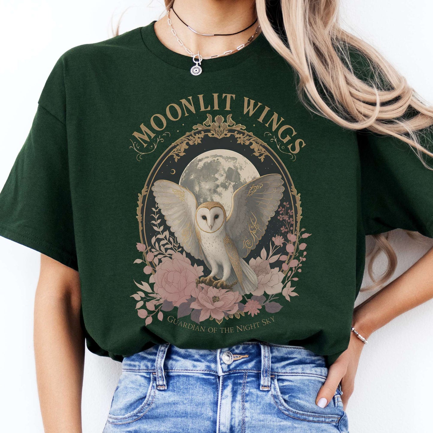 Moonlit Wings Celtic Folklore T-Shirt