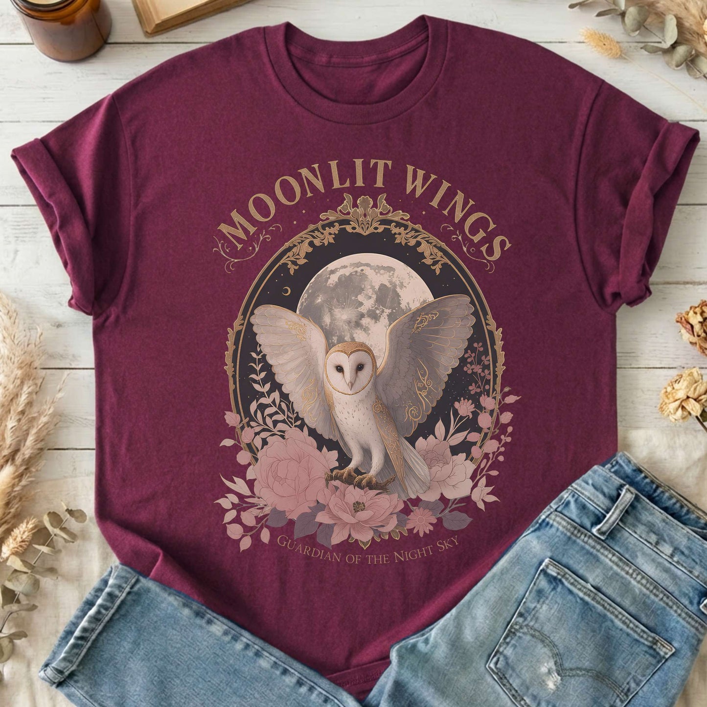 Moonlit Wings Celtic Folklore T-Shirt