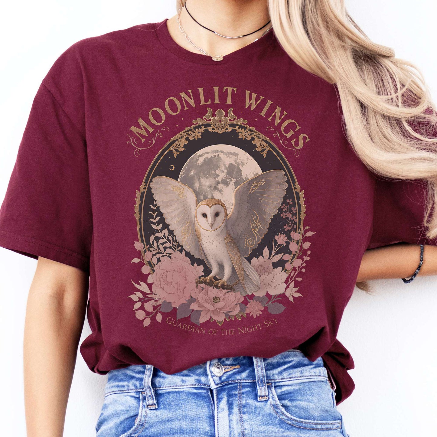 Moonlit Wings Celtic Folklore T-Shirt
