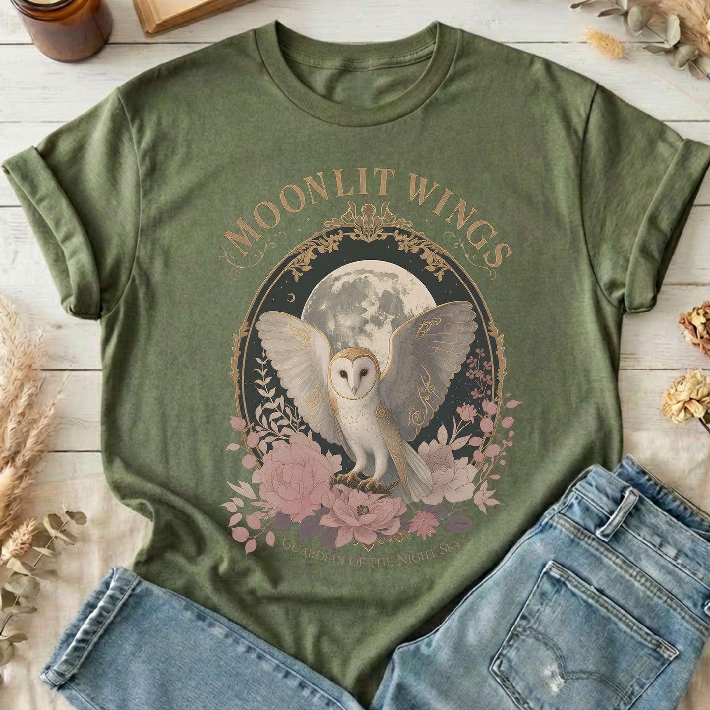 Moonlit Wings Celtic Folklore T-Shirt