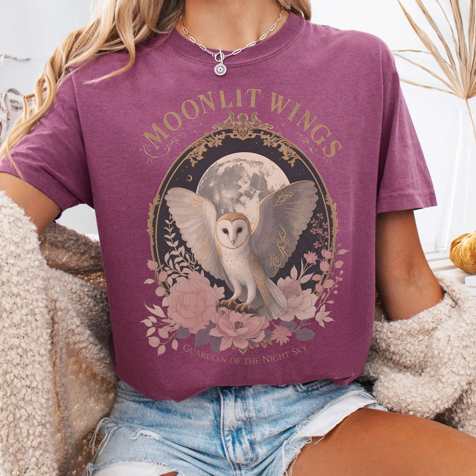 T-Shirt Berry / S Moonlit Wings Celtic Folklore T-Shirt The Mystic Eden