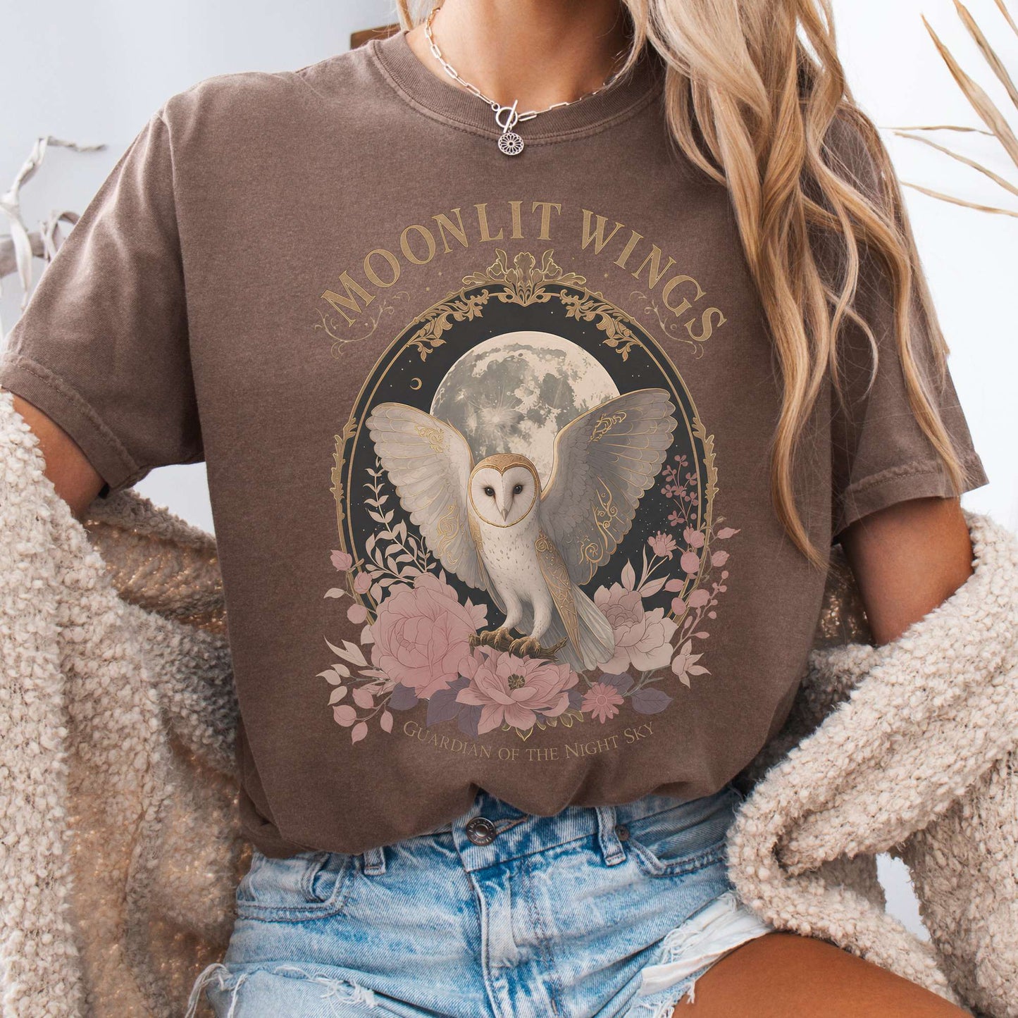 T-Shirt Espresso / S Moonlit Wings Celtic Folklore T-Shirt The Mystic Eden