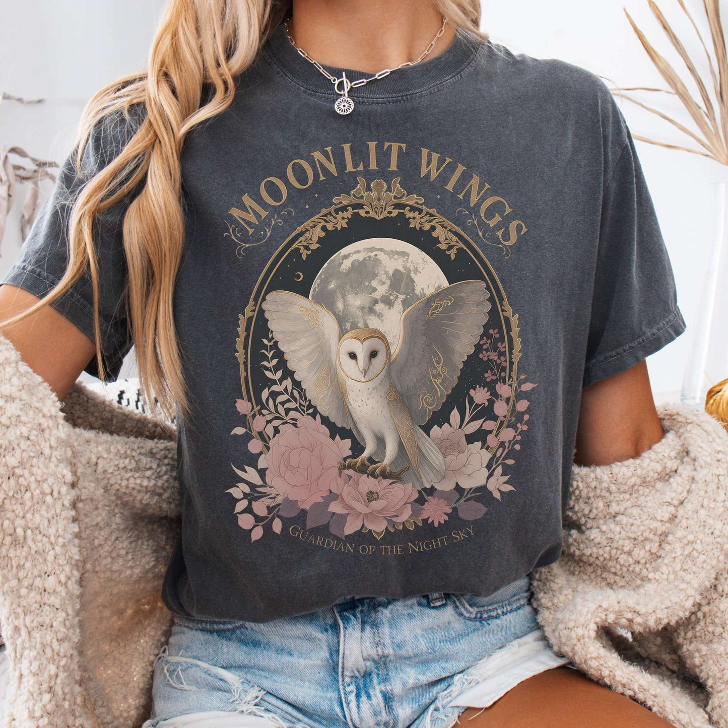 T-Shirt Pepper / S Moonlit Wings Celtic Folklore T-Shirt The Mystic Eden