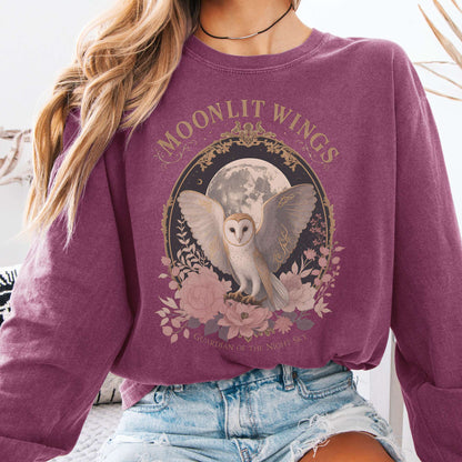 Long-sleeve Berry / S Moonlit Wings Celtic Folklore Long Sleeve The Mystic Eden