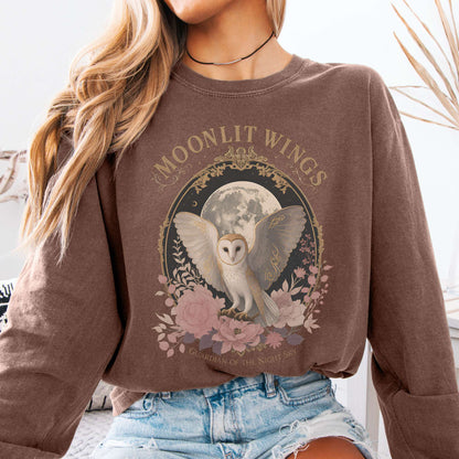 Long-sleeve Espresso / S Moonlit Wings Celtic Folklore Long Sleeve The Mystic Eden