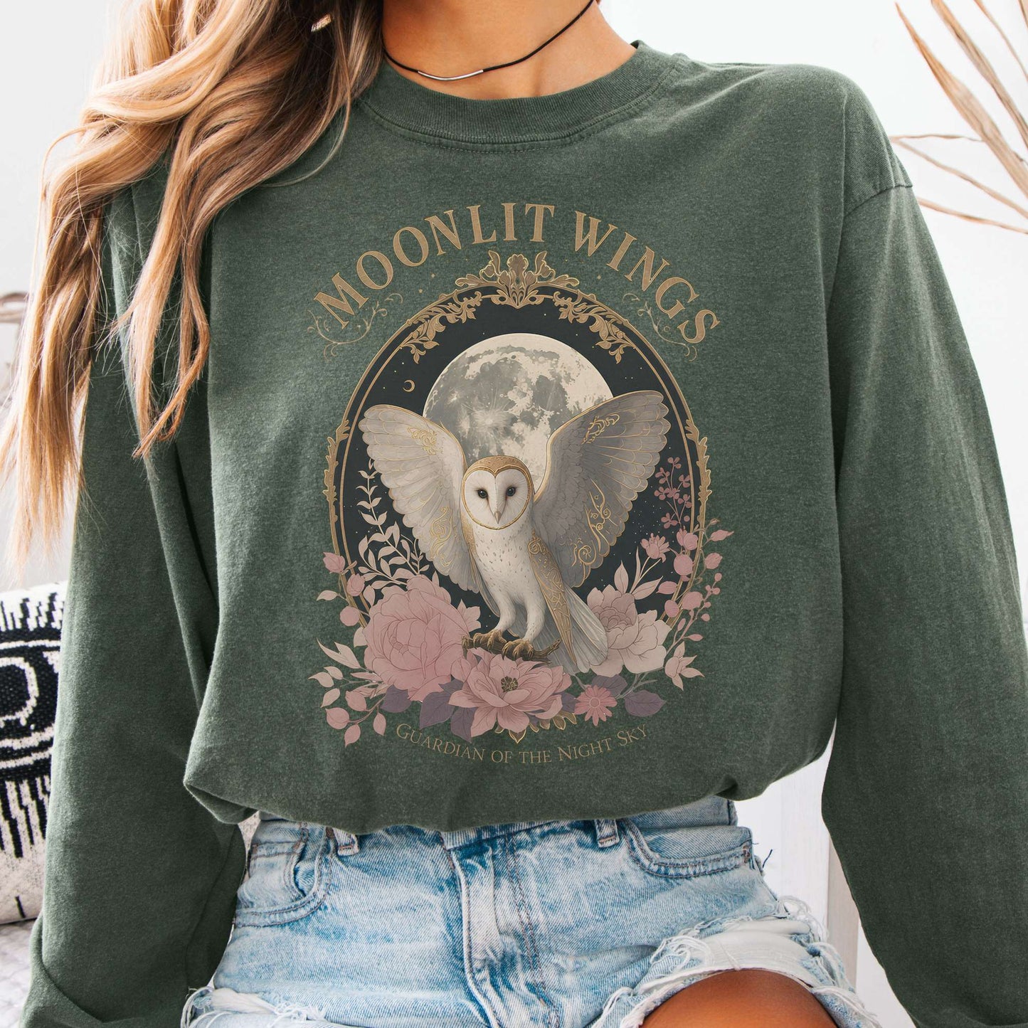 Long-sleeve Hemp / S Moonlit Wings Celtic Folklore Long Sleeve The Mystic Eden