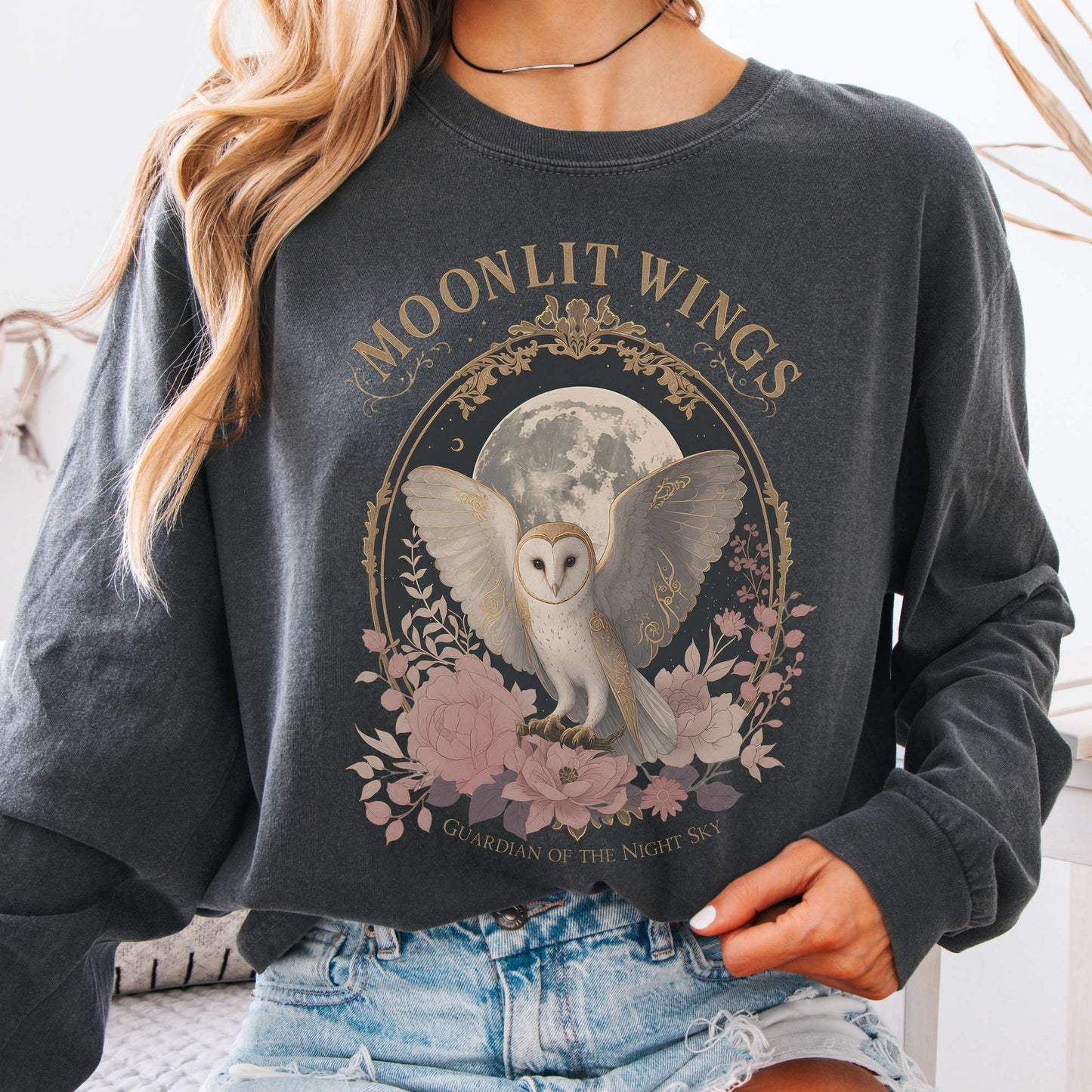 Long-sleeve Pepper / S Moonlit Wings Celtic Folklore Long Sleeve The Mystic Eden