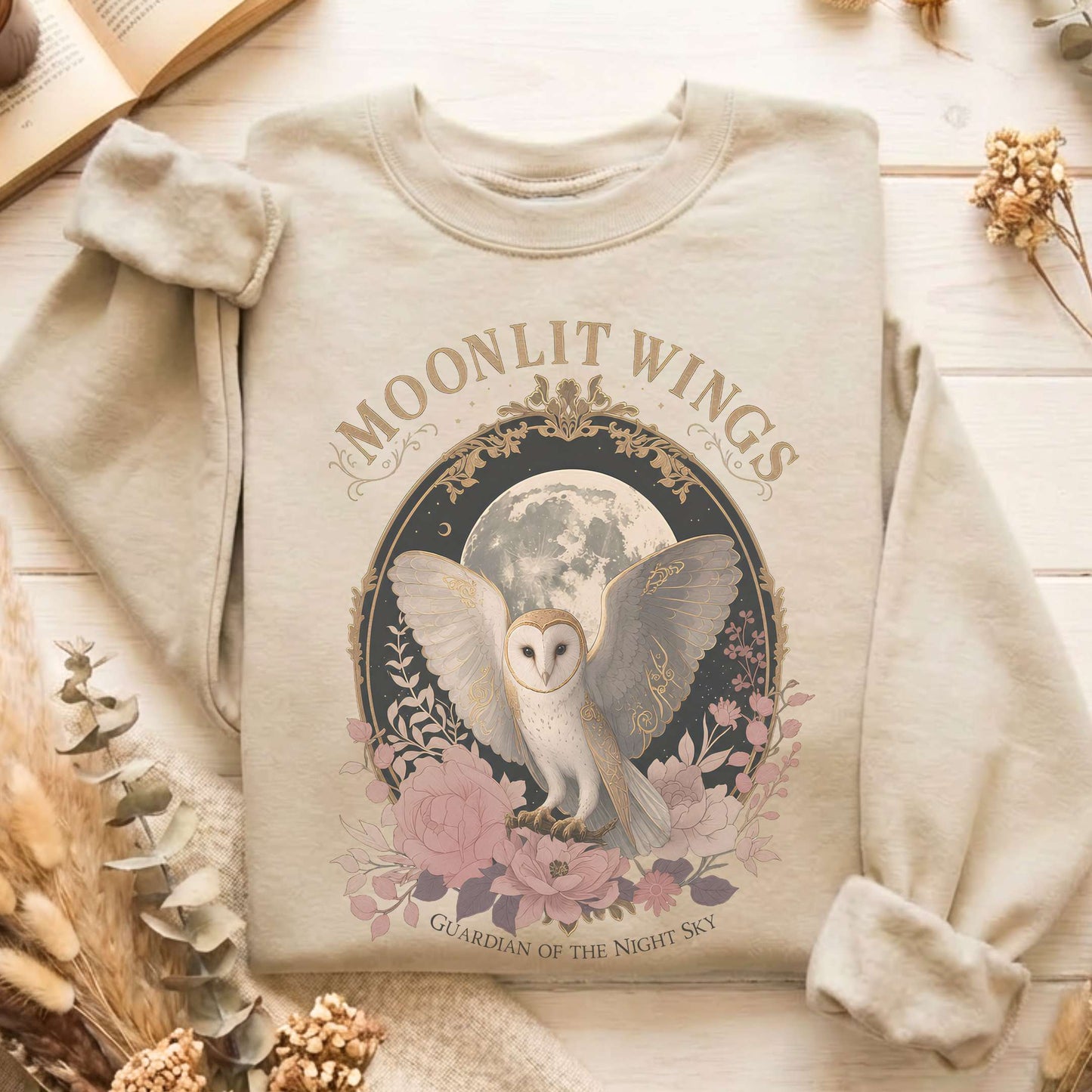Moonlit Wings Celtic Folklore Sweatshirt
