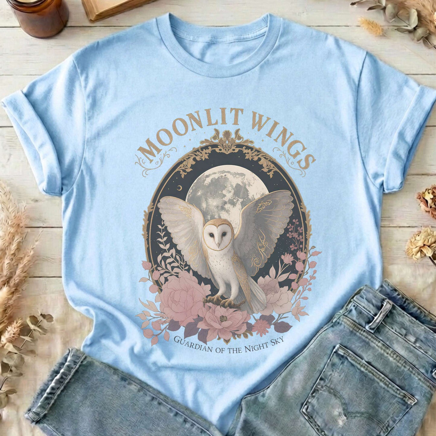 Moonlit Wings Celtic Folklore T-Shirt