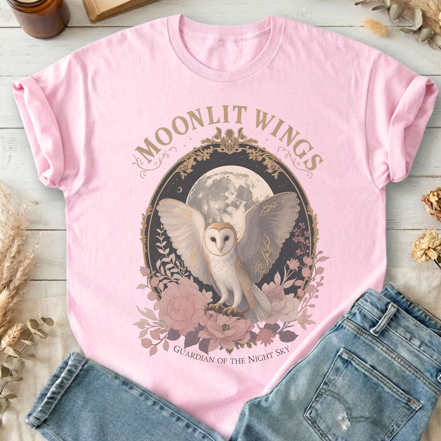 Moonlit Wings Celtic Folklore T-Shirt