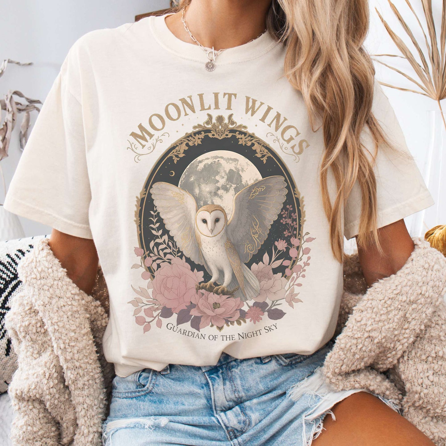 T-Shirt Ivory / S Moonlit Wings Celtic Folklore T-Shirt The Mystic Eden