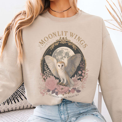 Sweatshirt Sand / S Moonlit Wings Celtic Folklore Crewneck Sweatshirt The Mystic Eden