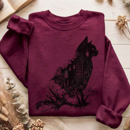 The Cat and the Library Literary Sweatshirt