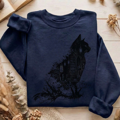 The Cat and the Library Literary Sweatshirt