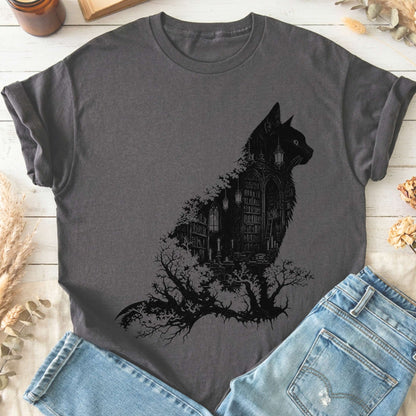 The Cat and the Library Literary T-Shirt