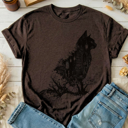 The Cat and the Library Literary T-Shirt
