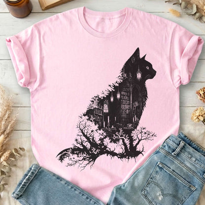 The Cat and the Library Literary T-Shirt