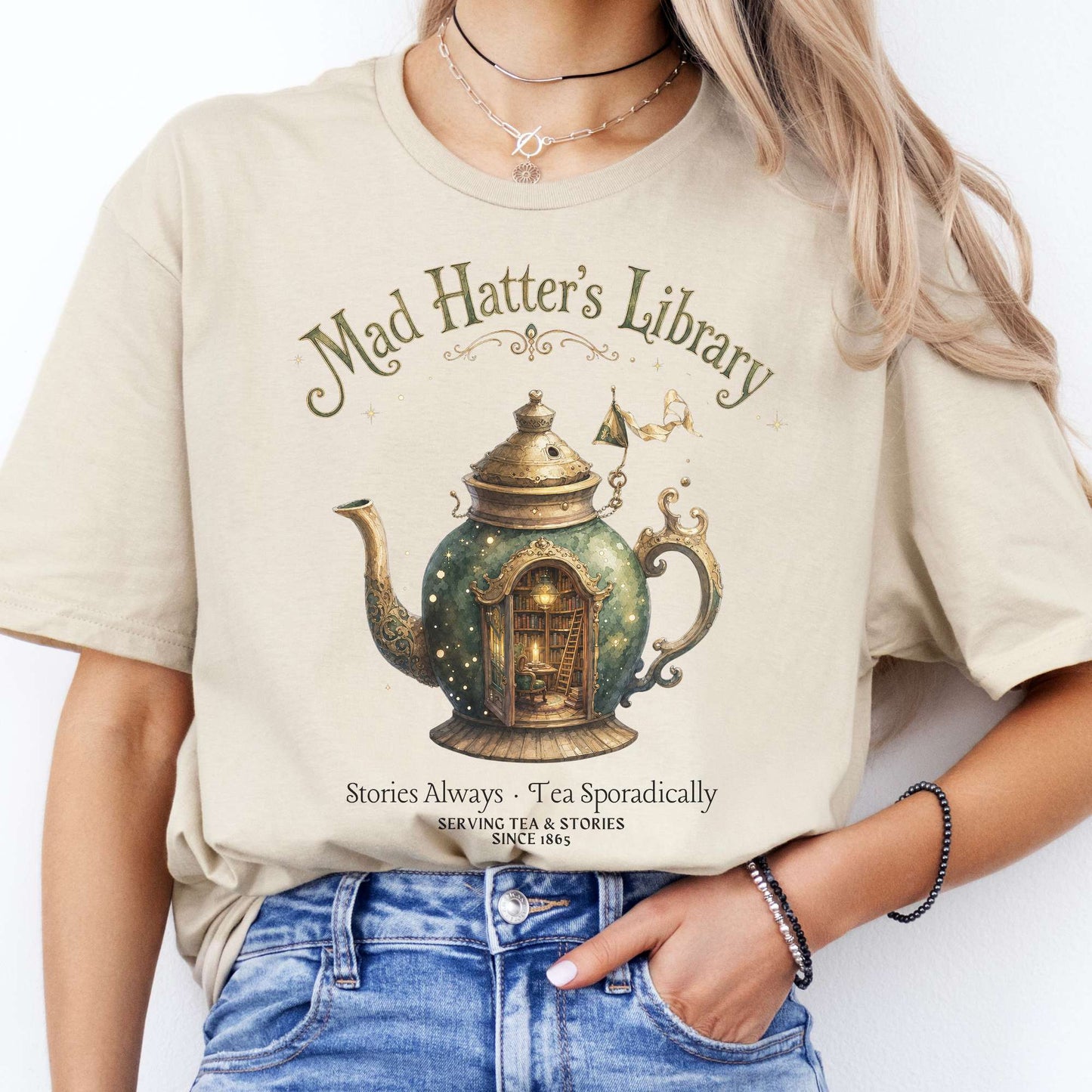 Mad Hatter's Library Lewis Carroll Literary T-Shirt