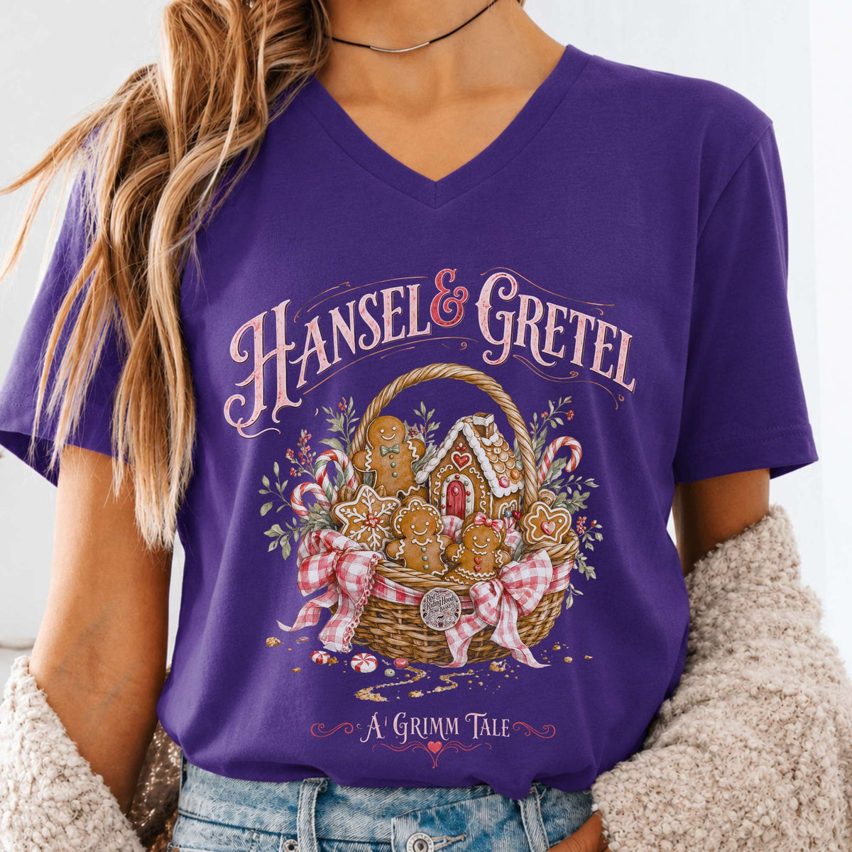 Hansel & Gretel Grimm Brothers Fairy Tale V-Neck
