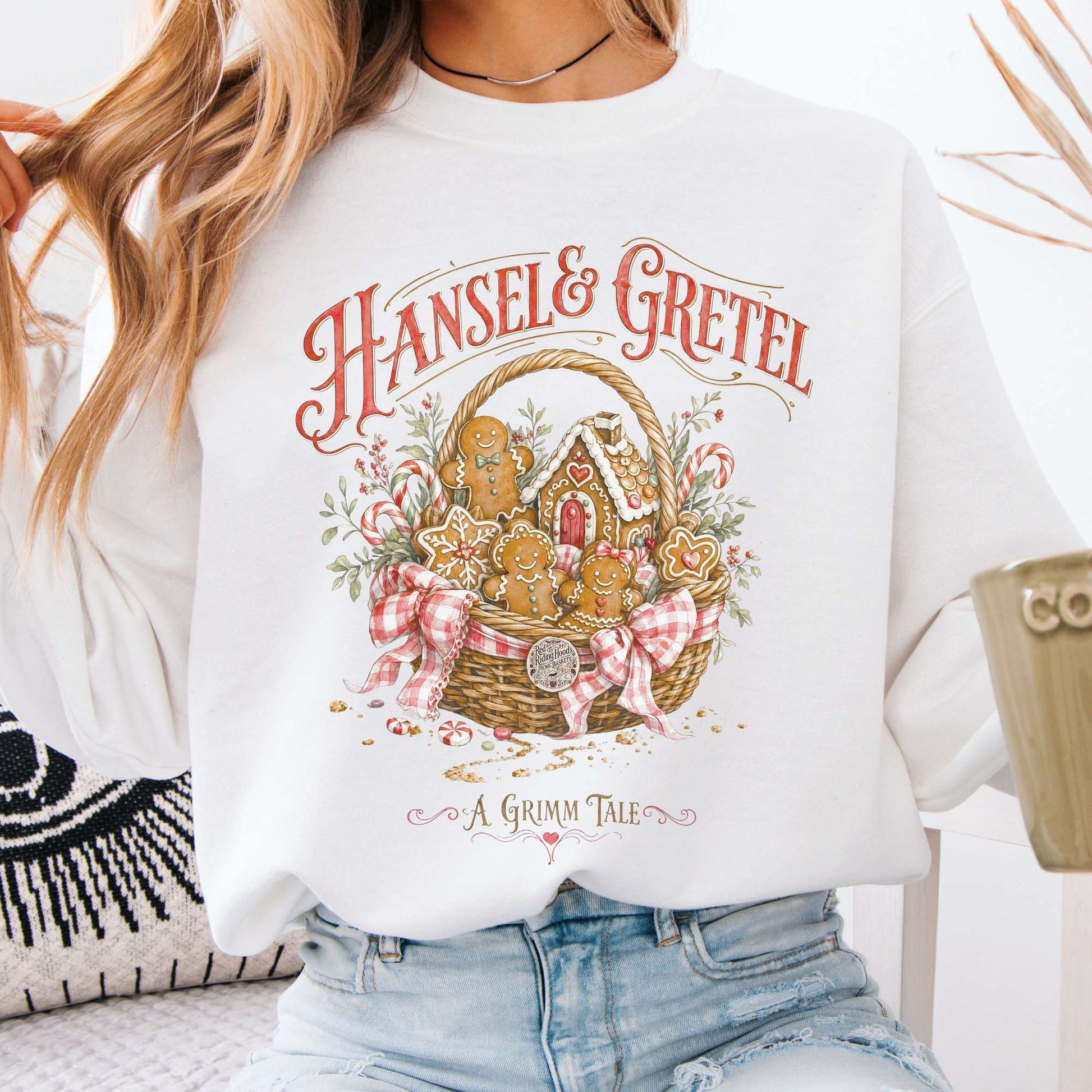 Sweatshirt White / S Hansel & Gretel Grimm Brothers Fairy Tale Crewneck Sweatshirt The Mystic Eden