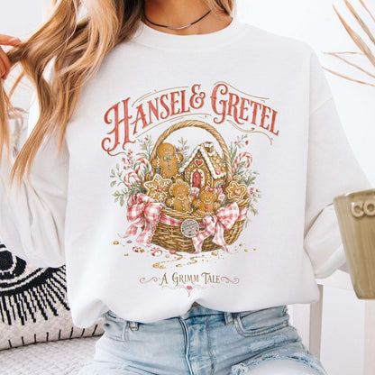 Sweatshirt White / S Hansel & Gretel Grimm Brothers Fairy Tale Crewneck Sweatshirt The Mystic Eden