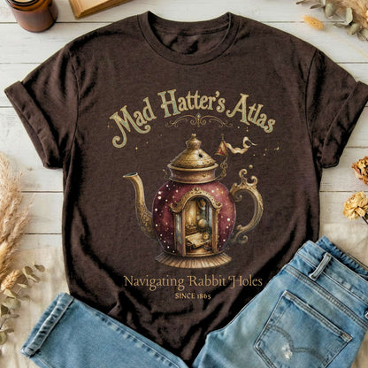 Mad Hatter's Atlas Lewis Carroll Literary T-Shirt