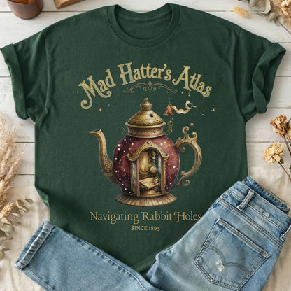 Mad Hatter's Atlas Lewis Carroll Literary T-Shirt