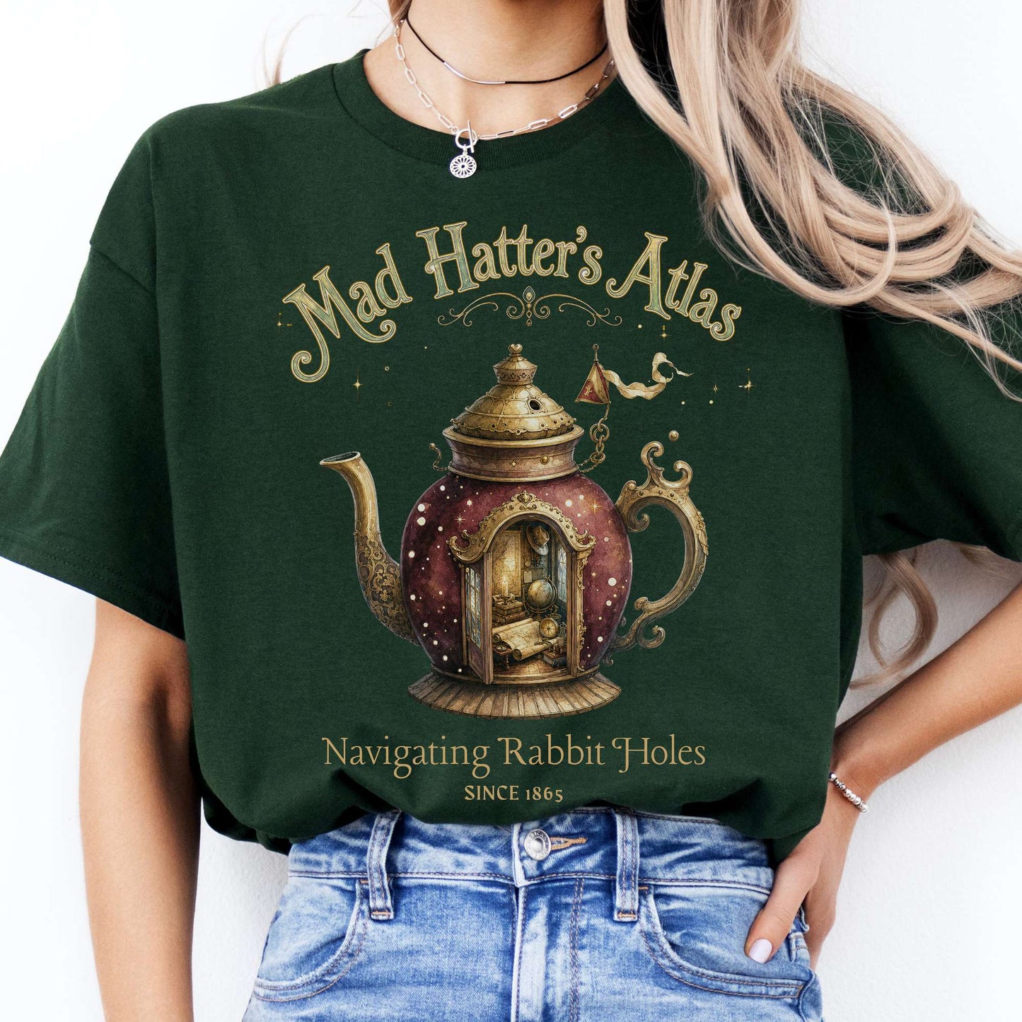 Mad Hatter's Atlas Lewis Carroll Literary T-Shirt