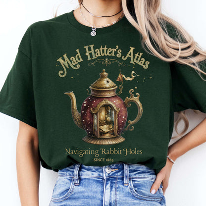 Mad Hatter's Atlas Lewis Carroll Literary T-Shirt