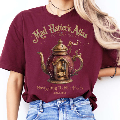 Mad Hatter's Atlas Lewis Carroll Literary T-Shirt