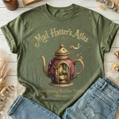 Mad Hatter's Atlas Lewis Carroll Literary T-Shirt