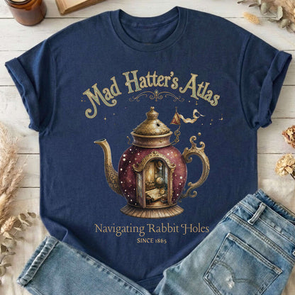 Mad Hatter's Atlas Lewis Carroll Literary T-Shirt