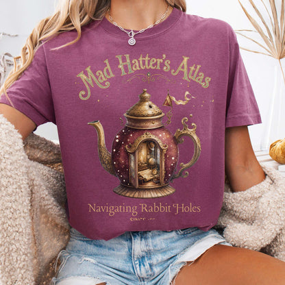 T-Shirt Berry / S Mad Hatter's Atlas Lewis Carroll Literary T-Shirt The Mystic Eden