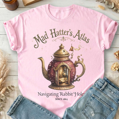 Mad Hatter's Atlas Lewis Carroll Literary T-Shirt