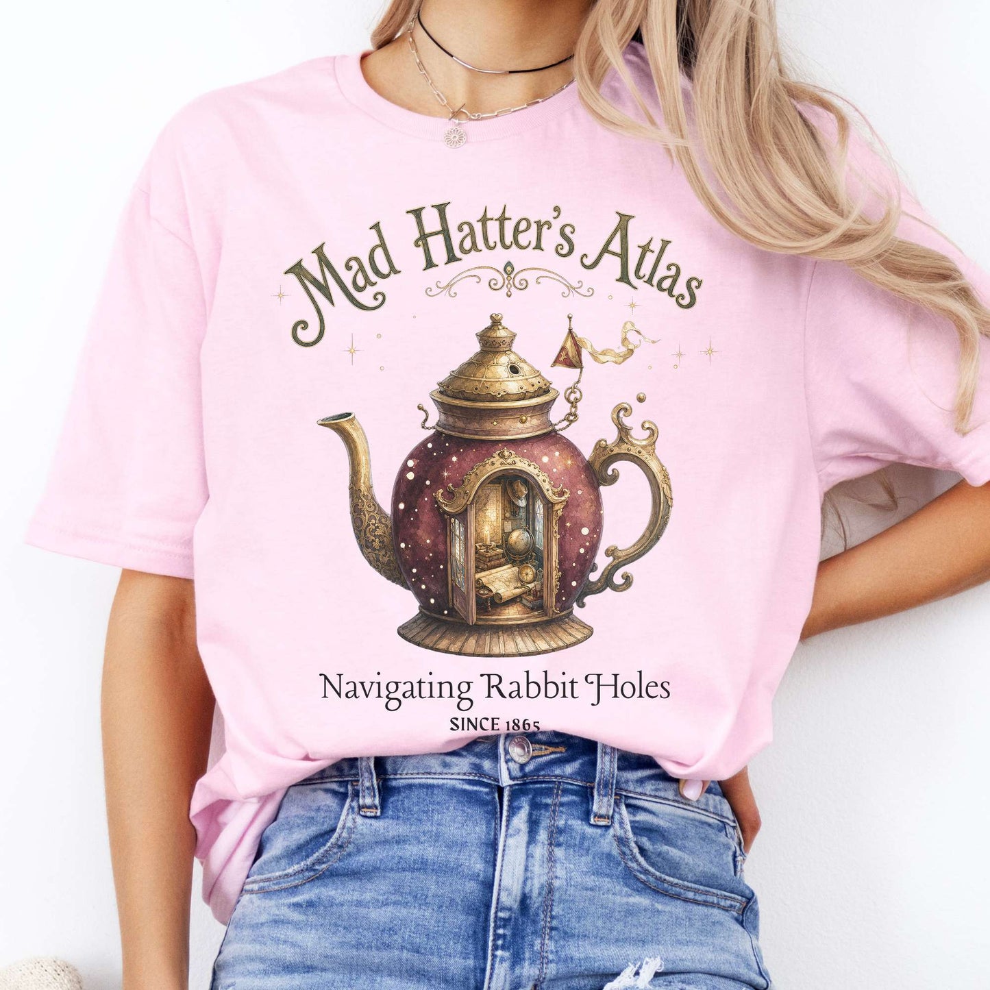 Mad Hatter's Atlas Lewis Carroll Literary T-Shirt