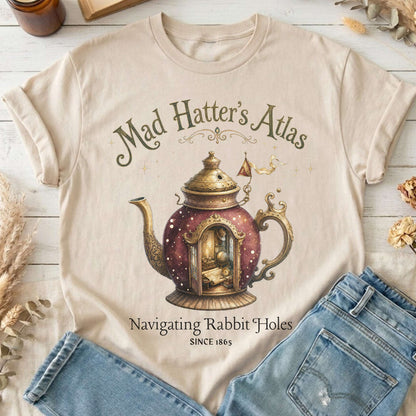 Mad Hatter's Atlas Lewis Carroll Literary T-Shirt