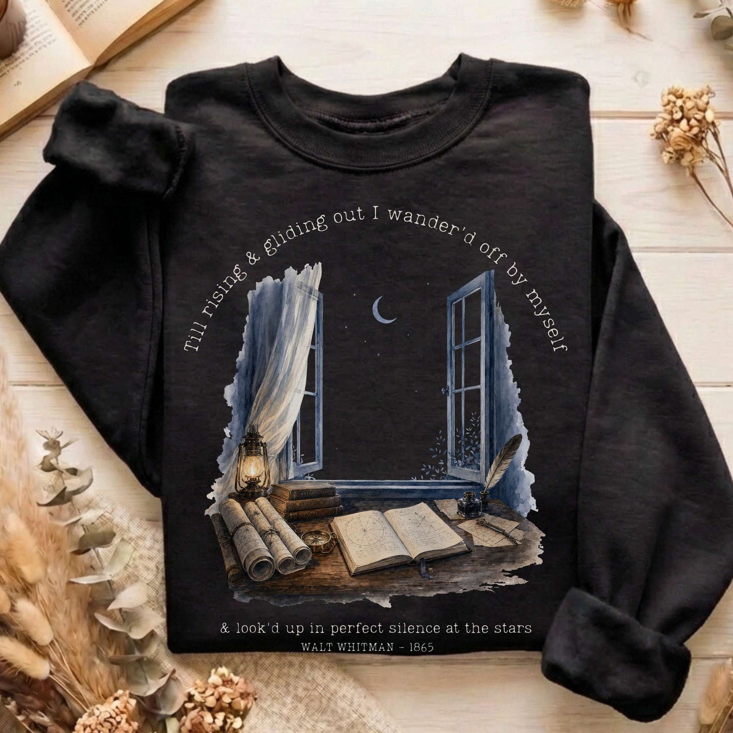 Looked Up At The Stars Walt Whitman Literary Sweatshirt