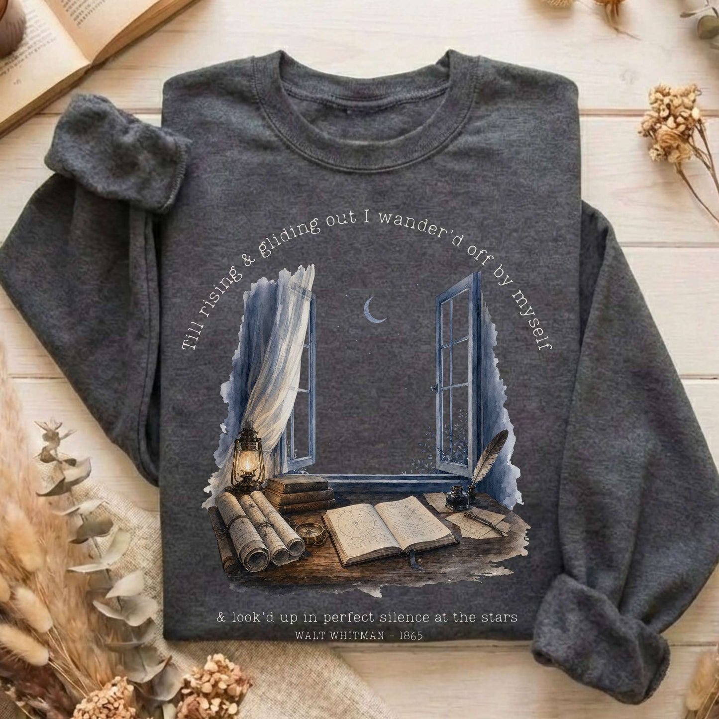 Looked Up At The Stars Walt Whitman Literary Sweatshirt