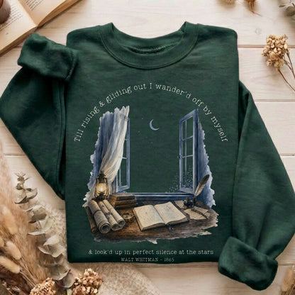 Looked Up At The Stars Walt Whitman Literary Sweatshirt
