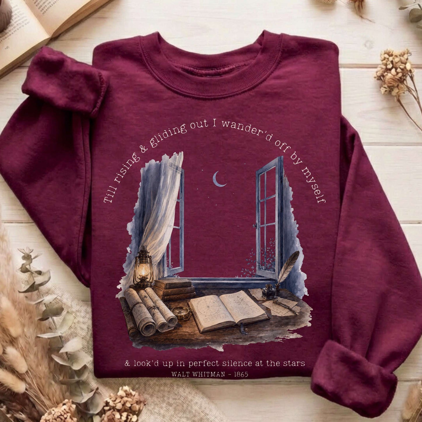 Looked Up At The Stars Walt Whitman Literary Sweatshirt