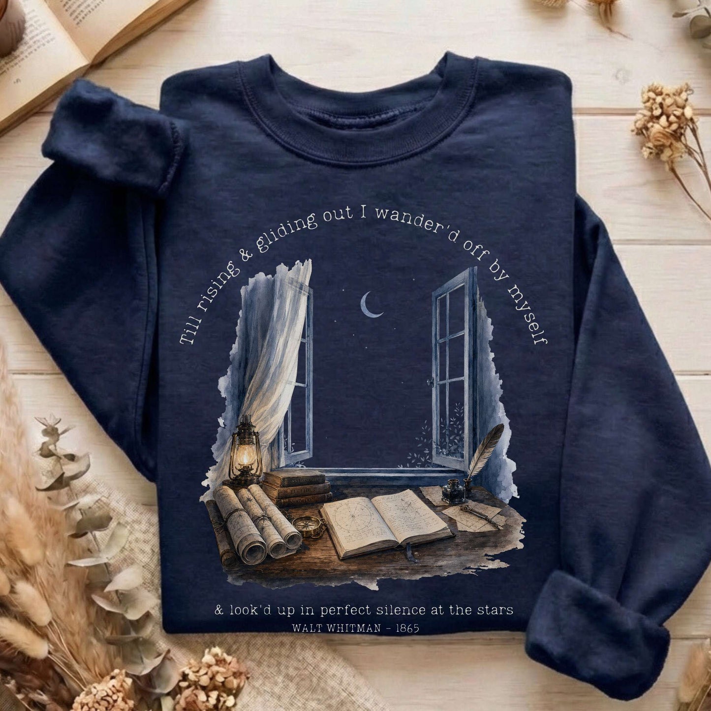 Looked Up At The Stars Walt Whitman Literary Sweatshirt