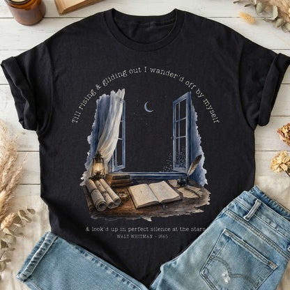 Looked Up At The Stars Walt Whitman Literary T-Shirt