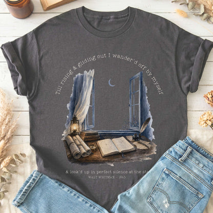 Looked Up At The Stars Walt Whitman Literary T-Shirt
