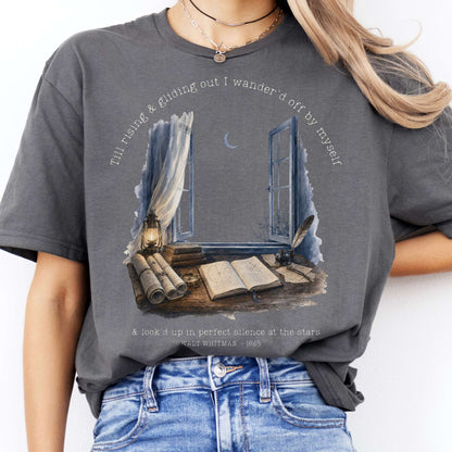Looked Up At The Stars Walt Whitman Literary T-Shirt