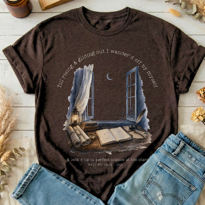Looked Up At The Stars Walt Whitman Literary T-Shirt