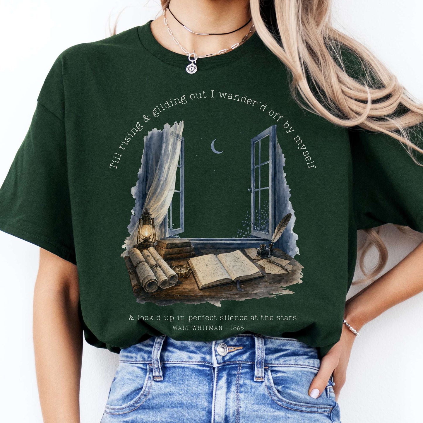 Looked Up At The Stars Walt Whitman Literary T-Shirt