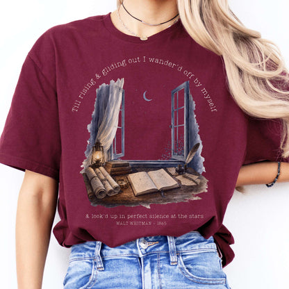Looked Up At The Stars Walt Whitman Literary T-Shirt