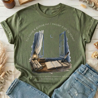 Looked Up At The Stars Walt Whitman Literary T-Shirt